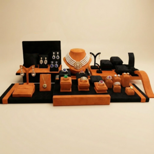SC670A6-BO1 - Modular Jewelry Display Set with Orange and Black Accents