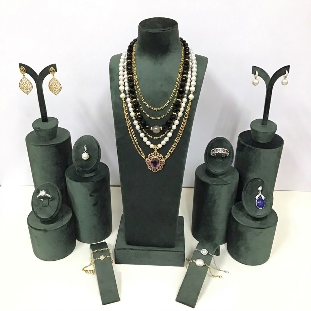 9-Piece Cylinder Jewelry Stand Set (CYD-120)